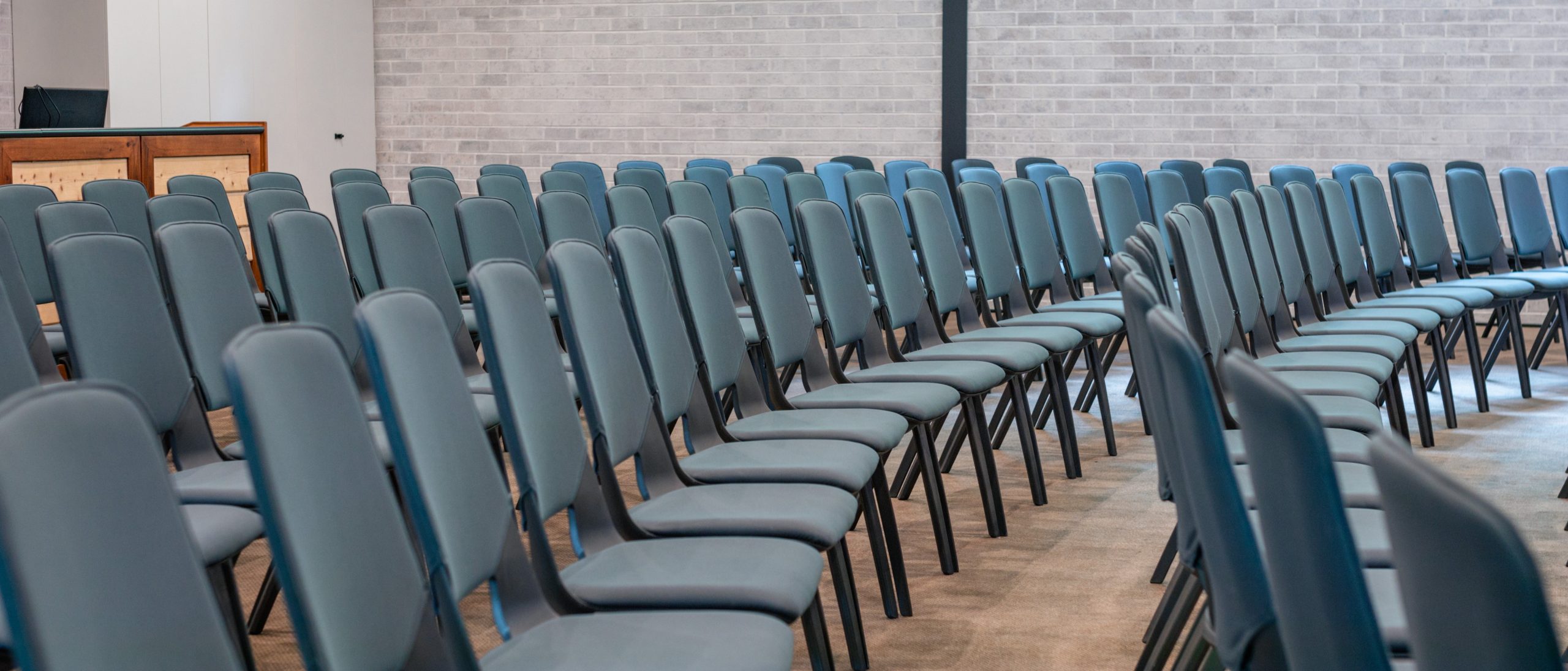 Many comfortable chairs are lined up in the LPCC auditorium, which can be used for various meetings and seminars.
